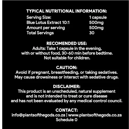 Blue Lotus Extract 10:1 - 500mg 30 Caps - Image 2