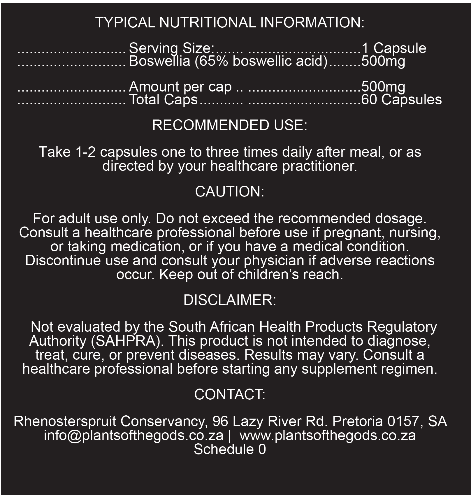 Boswellia Extract - 500mg 60 Caps - Image 2