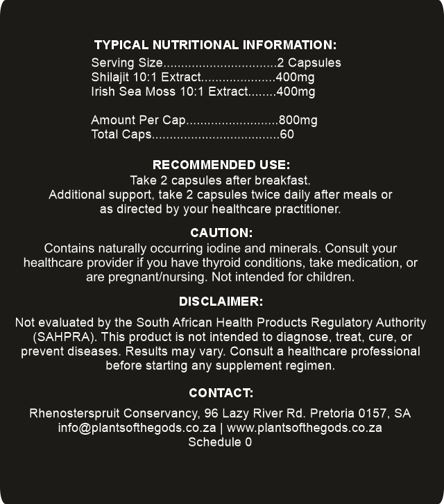 Shilajit+ (Irish Sea Moss) Extract 10:1 - 800mg 60 Caps - Image 2