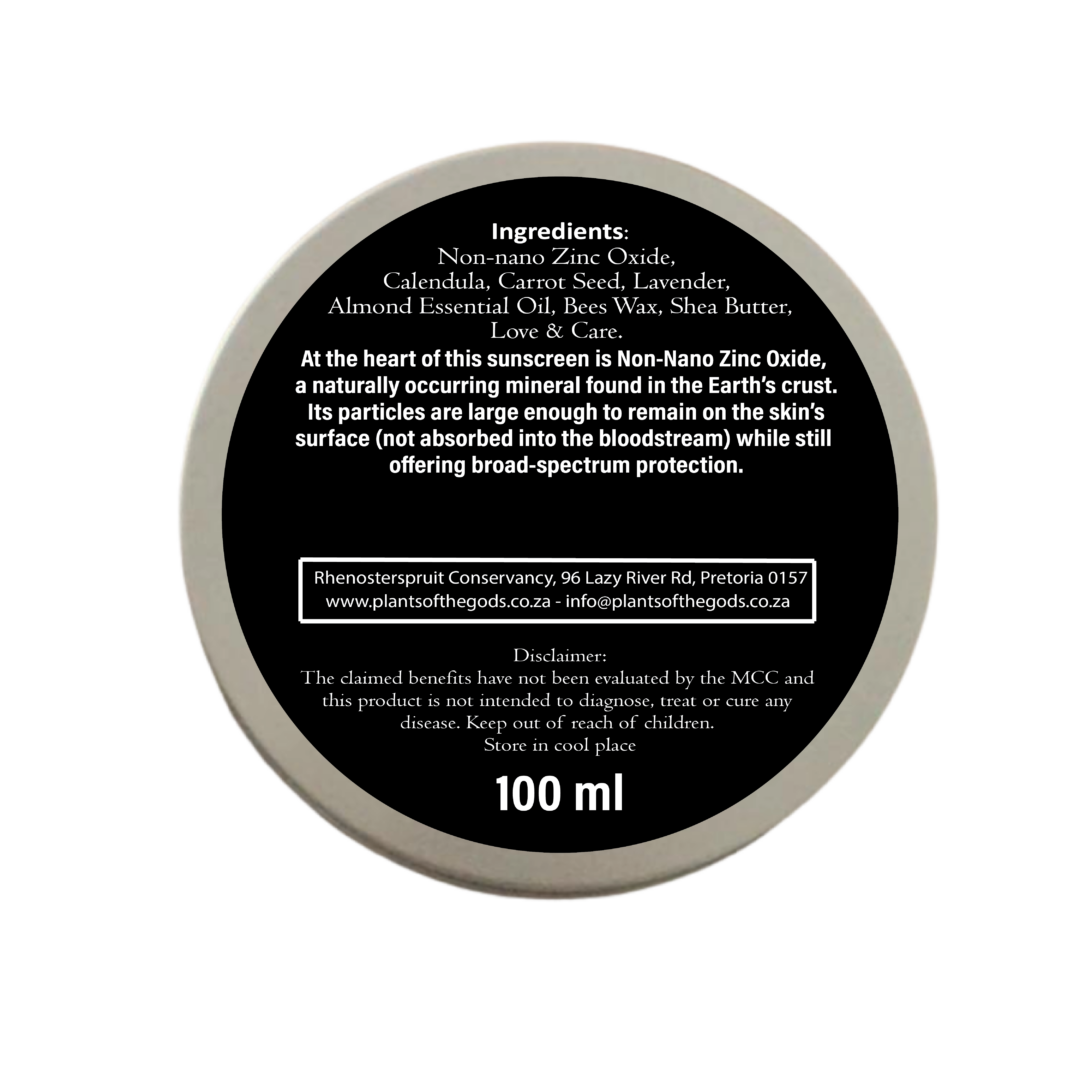 Natural UV Sunscreen 100ml Bottle – Broad Spectrum SPF Protection with Mineral Ingredients